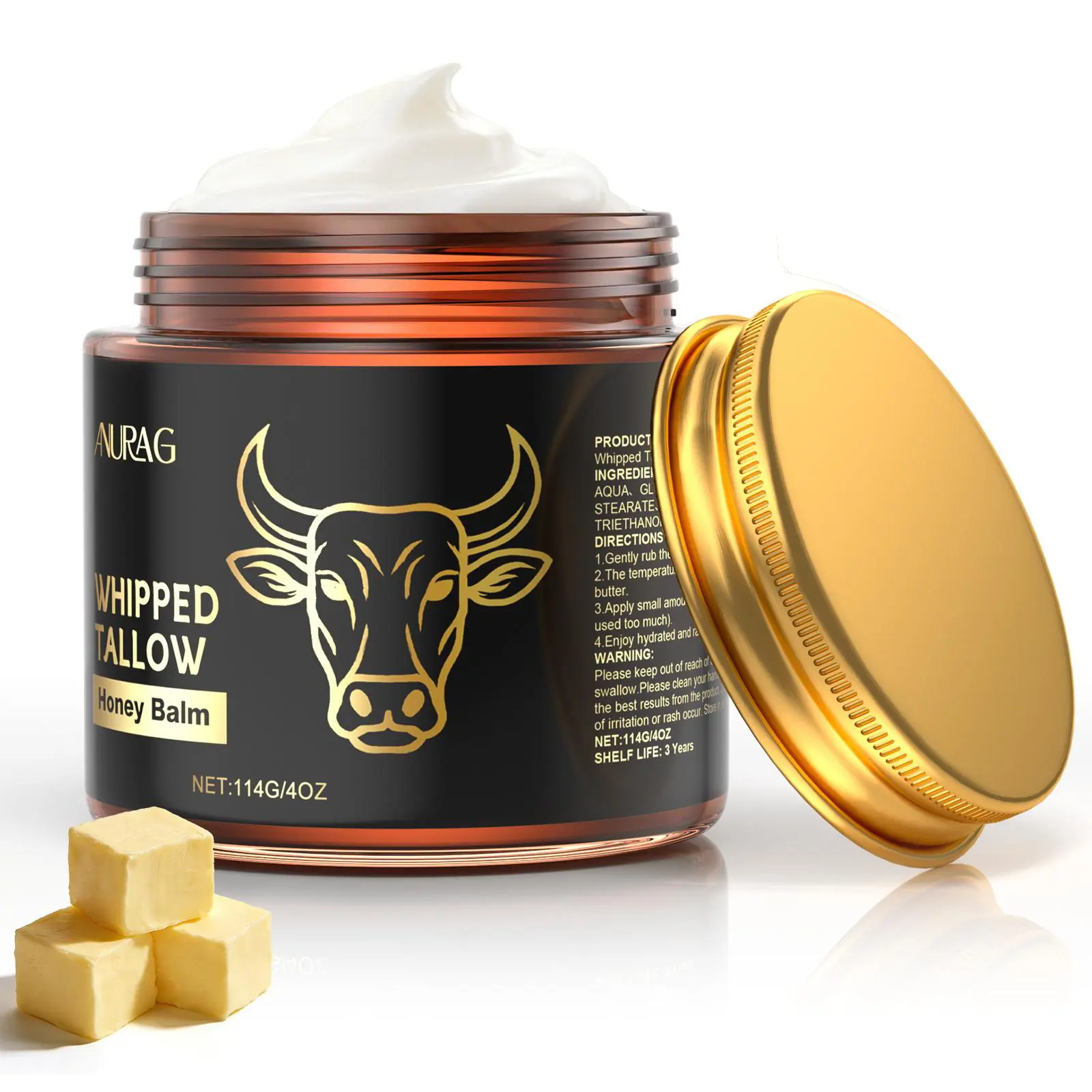 【2 PCS】 Beef Tallow for Skin, Beef Tallow for Face, Hydrating Tallow Balm with Raw Honey and Beeswax, Grass-Fed Beef Tallow & Raw Wild Honey Blend, Body & Face Moisturizer, Natural Formula, Light Scent，#SummerWins #DealsForYouDays