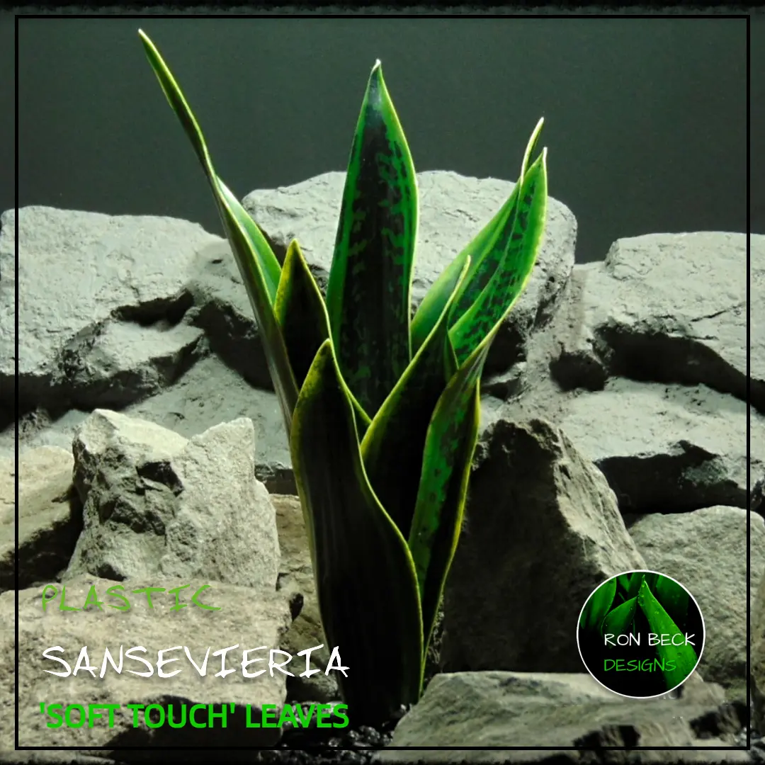 Artificial Sansevieria Mother in Law Tongue - Artificial Reptile Habitat Plant - Snake Plant - Ron Beck Designs Decor Decorative