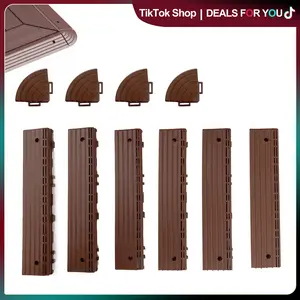 Zugelan 30-Piece Straight Edge Trim with 4 Corners - Easy-Interlock Design, Waterproof, Fireproof, UV-Resistant for Interlocking Deck Tiles, Garage Flooring Tiles