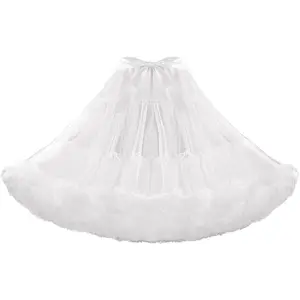 Womens Petticoat Tutu Skirt 3-Layered Pleated Tulle Underskirt Puffy Ballet Party SkirtGift.
