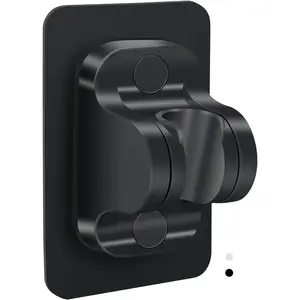 Shower Head Holder Replacement - Strong Adhesive Adjustable Handheld Shower Wand Holder Wall Mount Shower Bracket, No Drilling and Waterproof Shower Hose Holder for Bathroom (Black)
