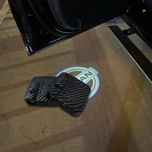 2pcs Wireless Carbon Fiber Pattern LED Door Light Projector for Nissan Ultra Bright 30x HD Infrared Sensor Projection Stylish Car Welcome Light