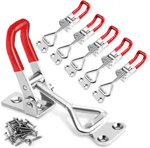 6 Pack Toggle Latch Clamp 4001, Adjustable Latch, Smoker Clamps Heavy Duty Latches, 330Lbs Holding Capacity Pull for Lid Jig, Tool Box Case.