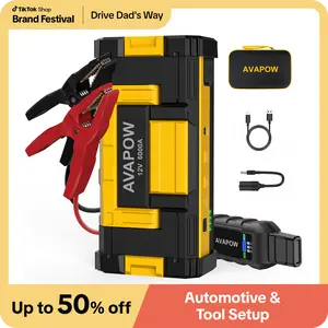 AVAPOW 6000A Car Jump Starter(For All Gas/Up to 12L Diesel),Power bank,Dual USB Quick Charge,AC/DC,12V Jump Pack with Built-in LED Bright Light,Outdoorfun,dealsforyoudays