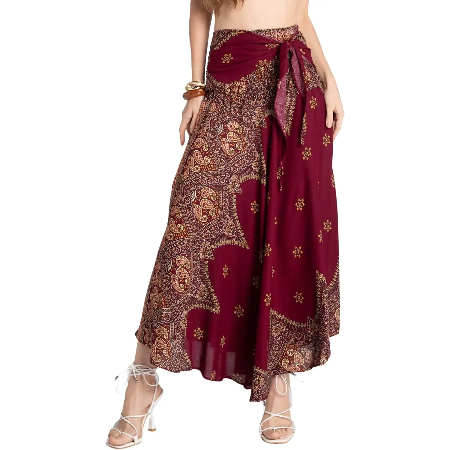 Boho Maxi Skirt for Women, Beach Sarong Wrap, Vacation Summer Skirt Dress Combo