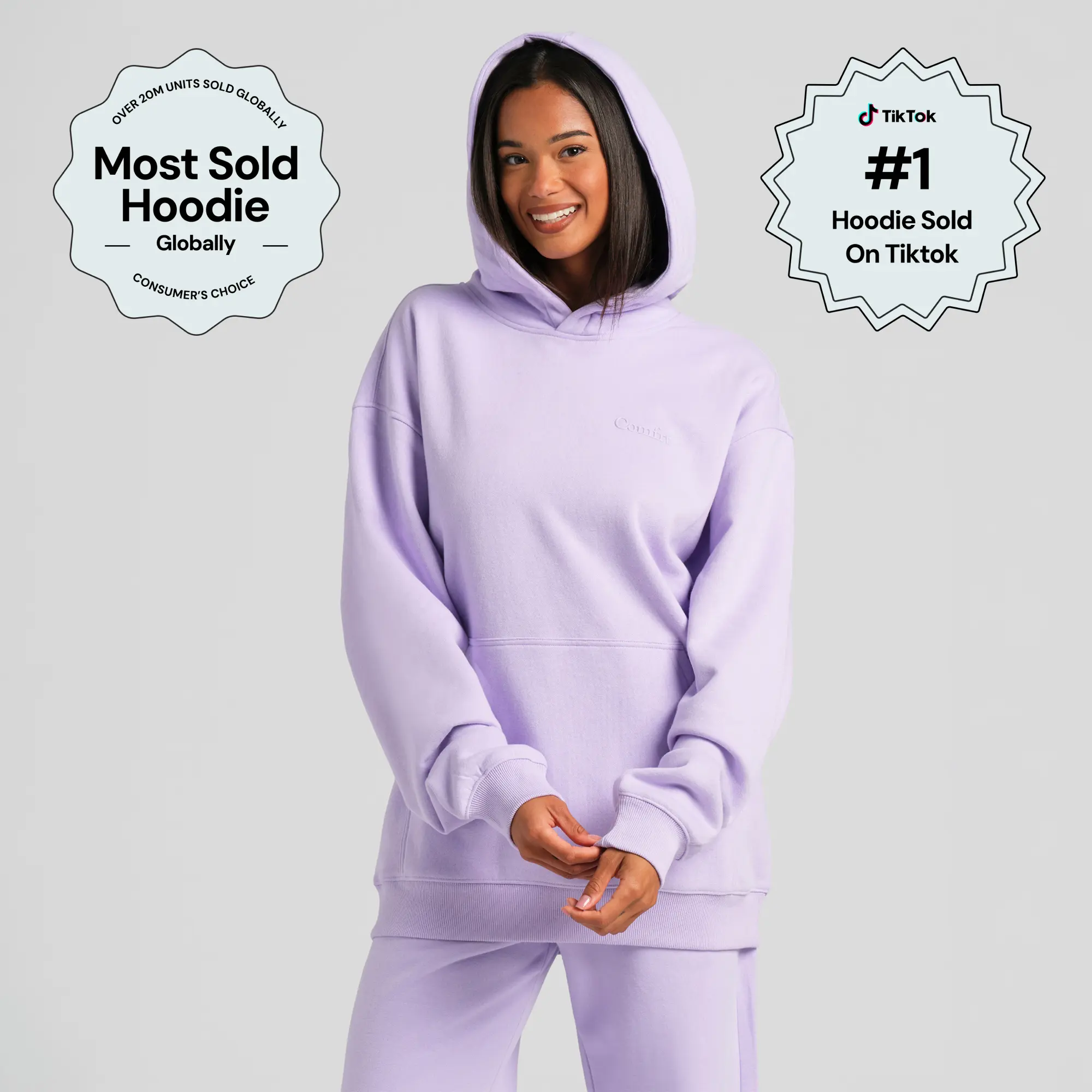 Comfrt | Halo Lightweight Oversized Hoodie | Thin & Light Fleece Pullover Sweatshirt For Men and Women