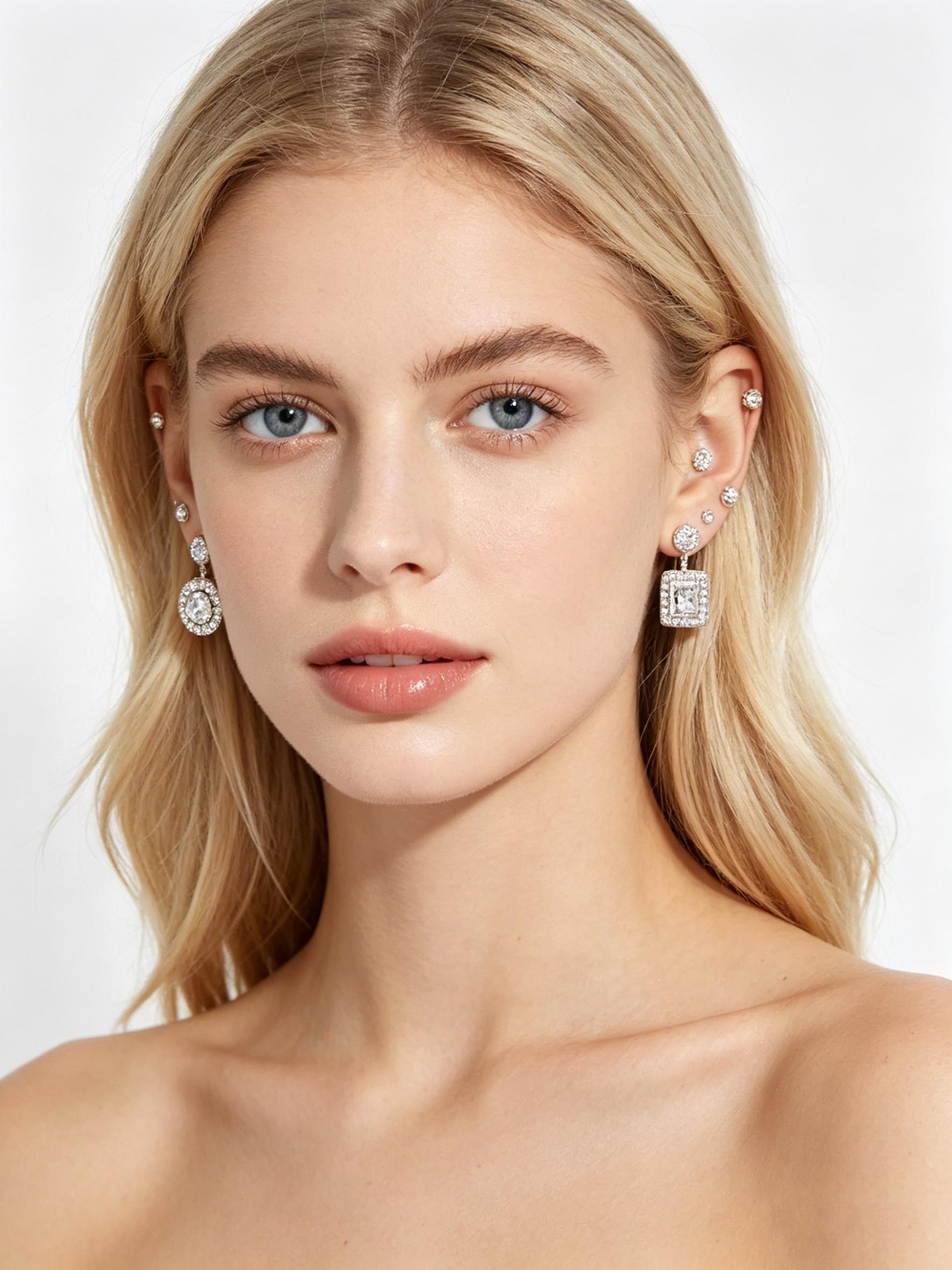 Cushion Round Moissanite Stud Earrings - S925 Silver Post, Nickel-Free, Hypoallergenic, Elegant Minimalist, Versatile Earrings for Casual Outfits, Date Nights, Viral Gen Z GRWM Aesthetic Luxury Star Vibe Jewelry Gift for Women