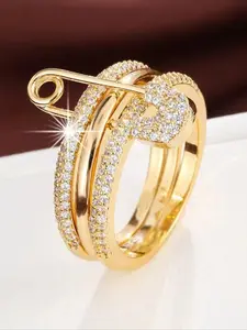 Paper Clip Pin Ring Ring Stackable Finger Rings Niche Design Street Hip-Hop Style Party Wear Jewelry To Give Friends Holiday Gifts кольцо скрепка