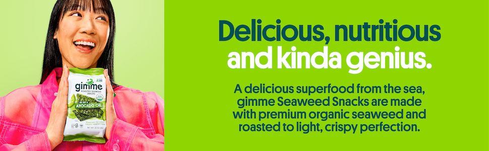 Gimme 6 CT Sea Salt Organic Roasted Seaweed Snacks, 5g, 0.17oz