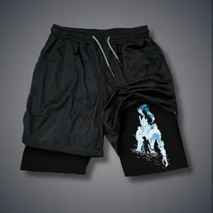 Solo Leveling  80s 90s summer men shorts for men jorts outfit men graphic shorts Double-layer sports shorts Comfortable short shorts summer