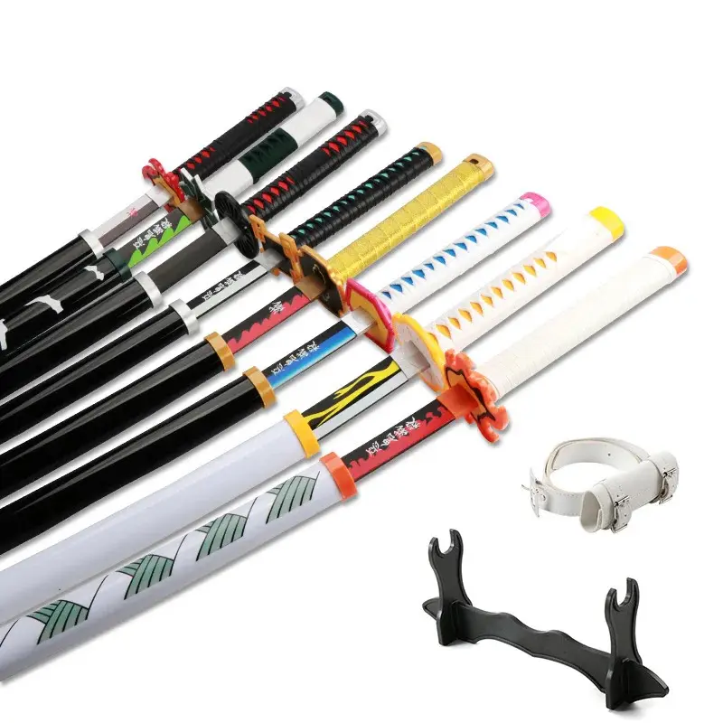 Japanese Anime Samurai Katana Demon Slayer Sword 104cm/41in  Christmas Gifts Muichirou Tanjirou Black miniature, weapons