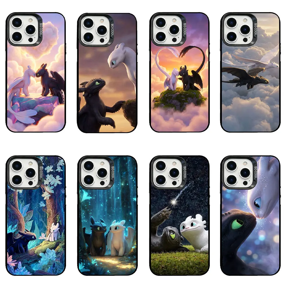 How to Train Your Dragon Phone Case | Toothless & Light Fury Night Light Fury Dragon Fantasy Movie Art Cover For iPhone 11/12/13/14/15/16/17 Pro/Pro Max/Plus & Samsung S23/S24/S25/S26 Ultra, Protective Case For HTTYD Fans, Birthday/Christmas Gift.