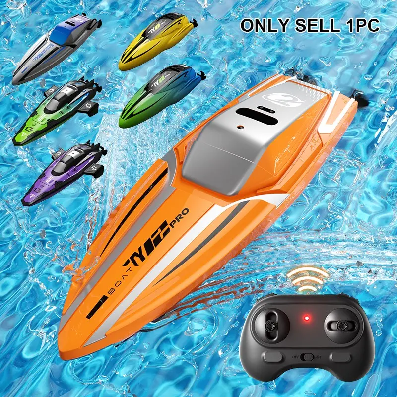 Mini Remote Control Boat, USB Rechargeable Waterproof Racing Boat Toy with 3.7V/100mAh/0.37Wh Lithium Battery, Indoor & Outdoor Toy for Kids, Rc Boat
