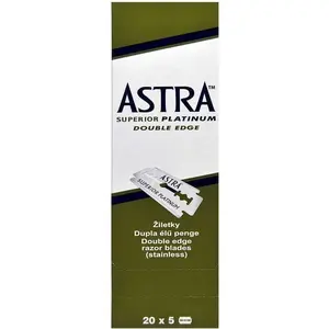 Astra Superior Platinum Double Edge Safety Razor Blades – 5 Blades (Single Pack)