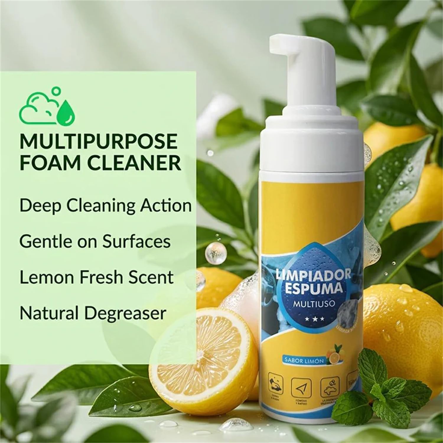 4-in-1 Multi-Enzyme Foam Cleaner 5oz, All-Purpose Deep Cleaning Spray for Car Interior, Kitchen Grease, Bathroom Tiles, Sofa Upholstery (1PC+1*Sponge+Towel) outdoorfun 4-in-1 Multi-Enzyme Foam Cleaner 5oz, All-Purpose Deep Cleaning Spray for Car Interior, Kitchen Grease, Bathroom Tiles, Sofa Upholstery (1PC+1*Sponge+Towel) outdoorfun