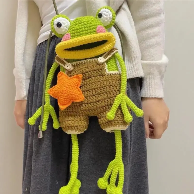 DIY Crochet Frog Crossbody Phone Bag Kit – Cute Handmade Knitting & Crochet Craft Set
