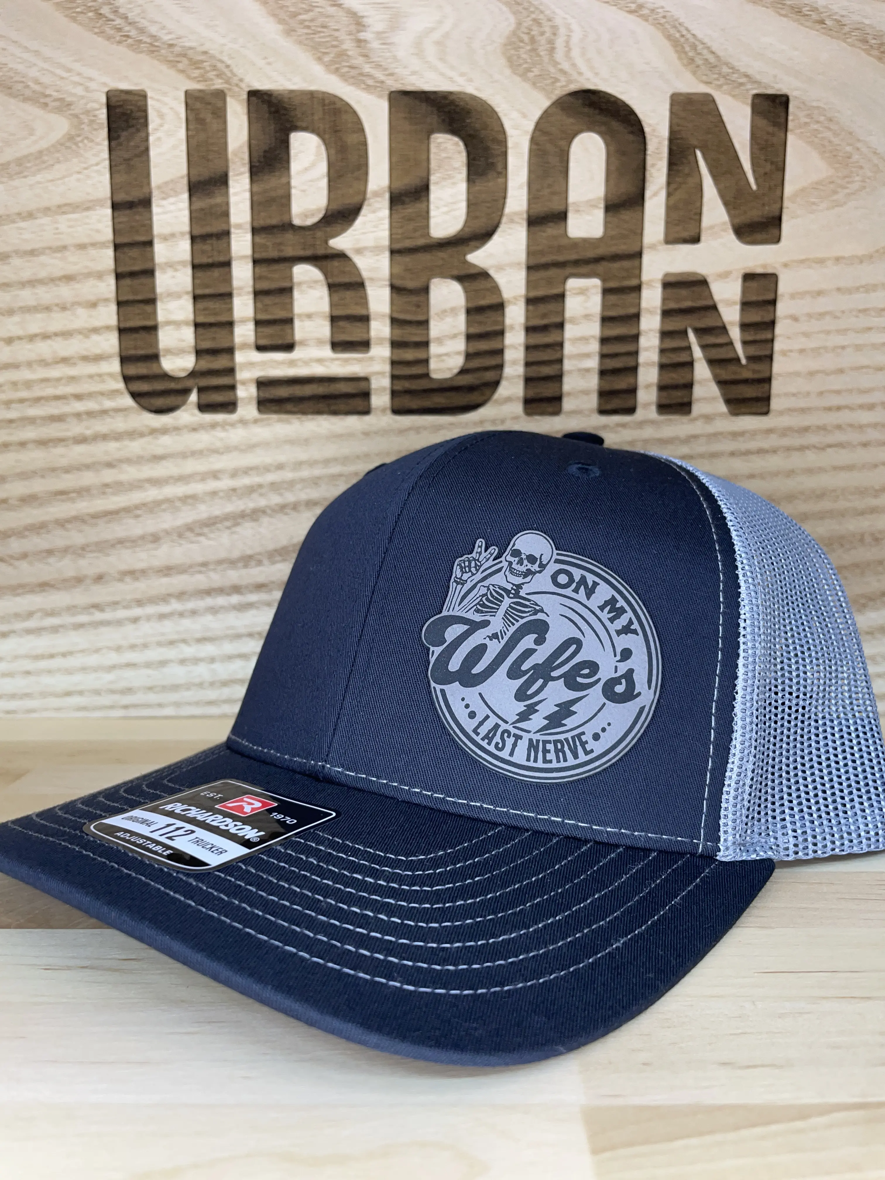 Wife's Last Nerve Custom Leatherette Patch Trucker Style Hat trucker hat unisex hat