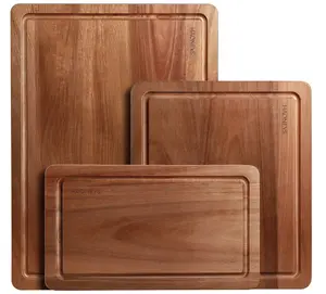 Bamboo Wood Cutting Board - SET OF 3 - Natural Eco-Friendly Design for Everyday Kitchen Use - Versatile & Easy to Clean Cutting Board