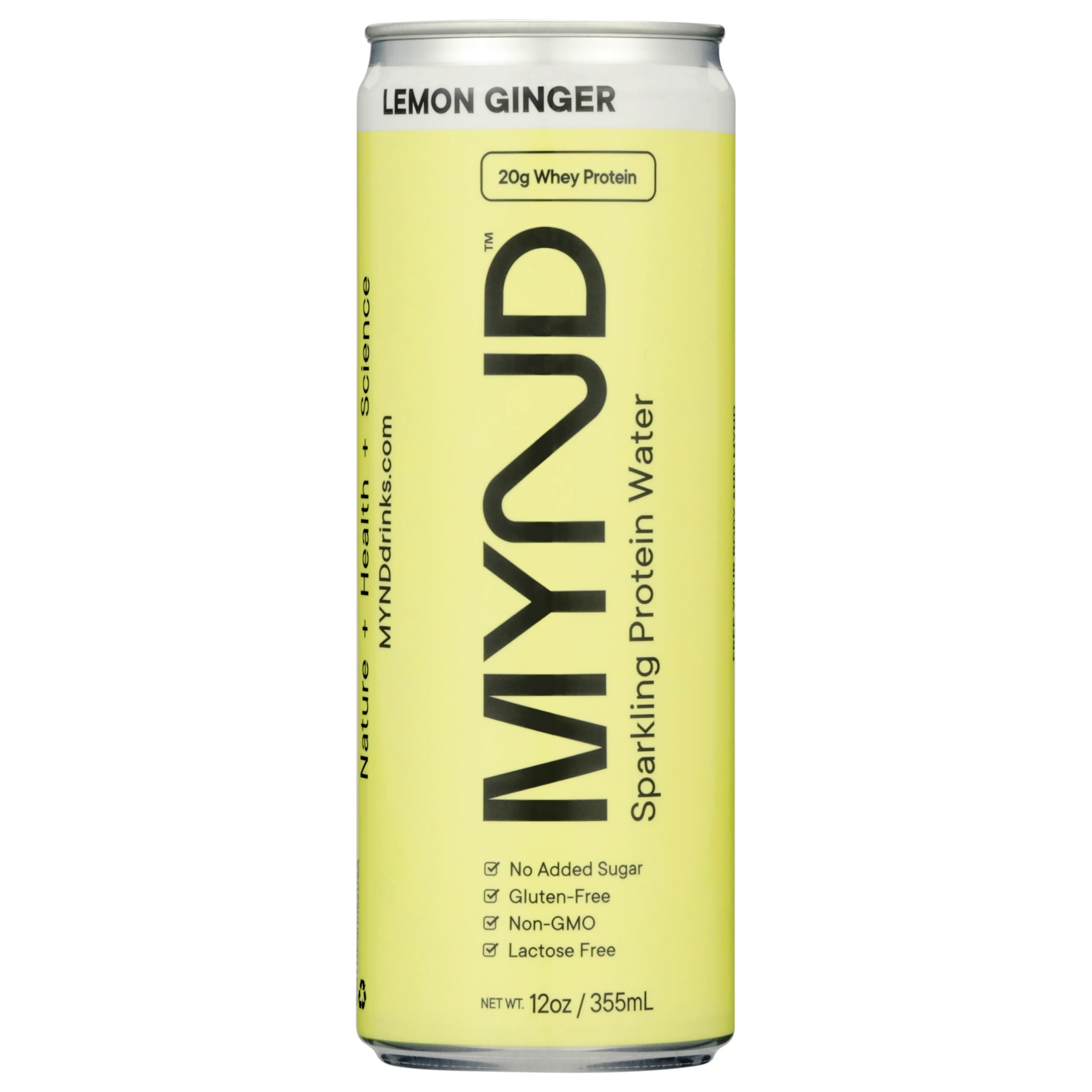 MYND Sparkling Protein Water – Lemon Ginger - 20g Whey Protein Isolate
