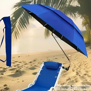 New Beach Umbrellas with Top Double-Layer Design, Breathable UV Protection Sun Umbrella for Beach Chair - Outdoor Portable Umbrella with Universal Fixture, 360° Rotation Strong Iron Frame Durable - for Beach Camping Fishing Patio Pool