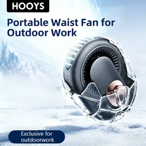 HOOYS Portable Leafless Fan, 5 Speed Mini Waist Fan, USB Rechargeable, Quiet Cooling for Travel, Outdoor & Commute, Phone Cooler