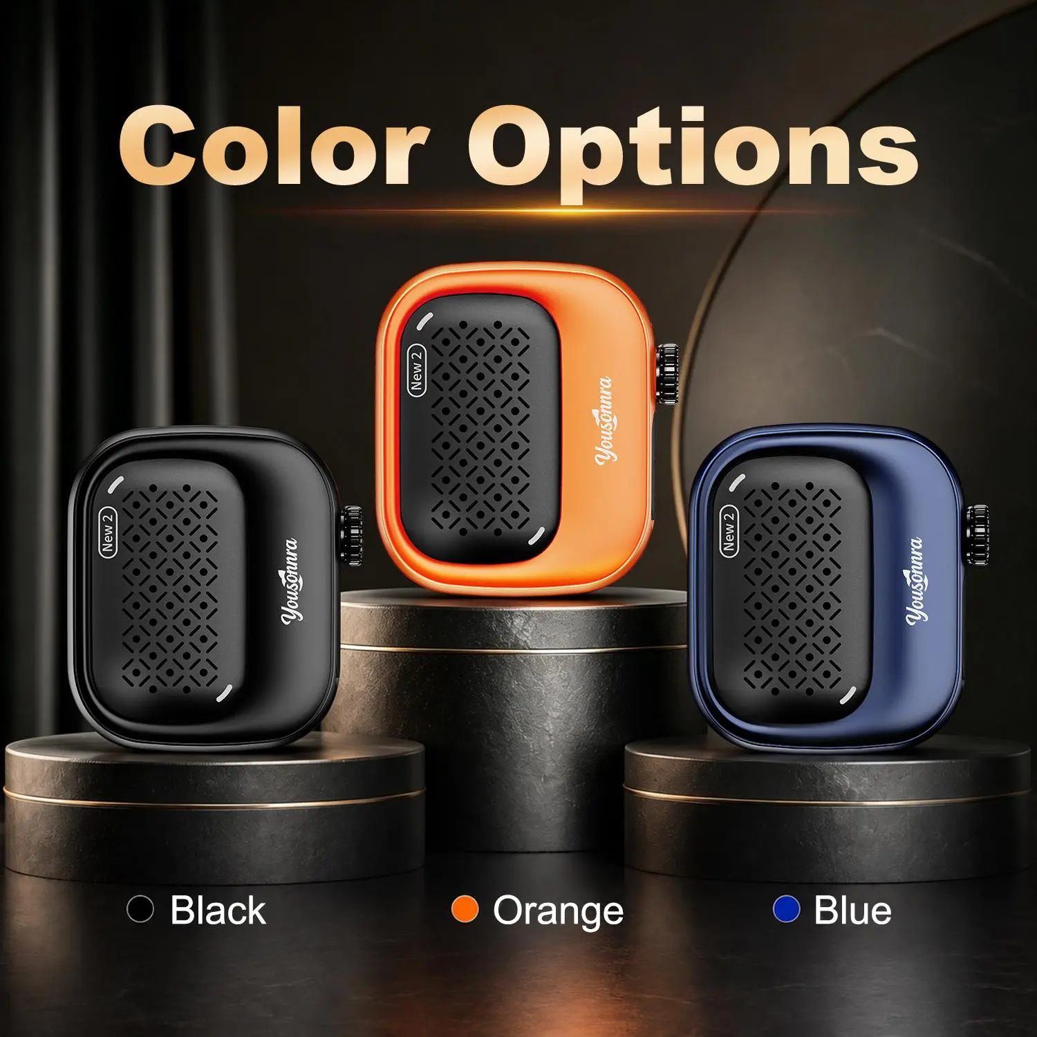 Portable Wearable Bluetooth Speaker, Waterproof Mini Clip-On Wireless Speaker with Wristband, Lanyard & Back Clip, Hands-Free Outdoor Shower Speaker for Cycling, Hiking, Gym, Travel, Bathroom, Kitchen & Desk