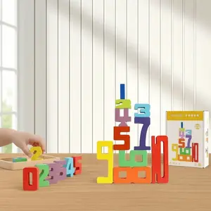 Colorful Number Block Stacking Toy, Number Counting Blocks, Montessori Creative Game, Learn Numbers and Colors, Fun Size Sorting, Fine Motor Skills, Perfect Gift
