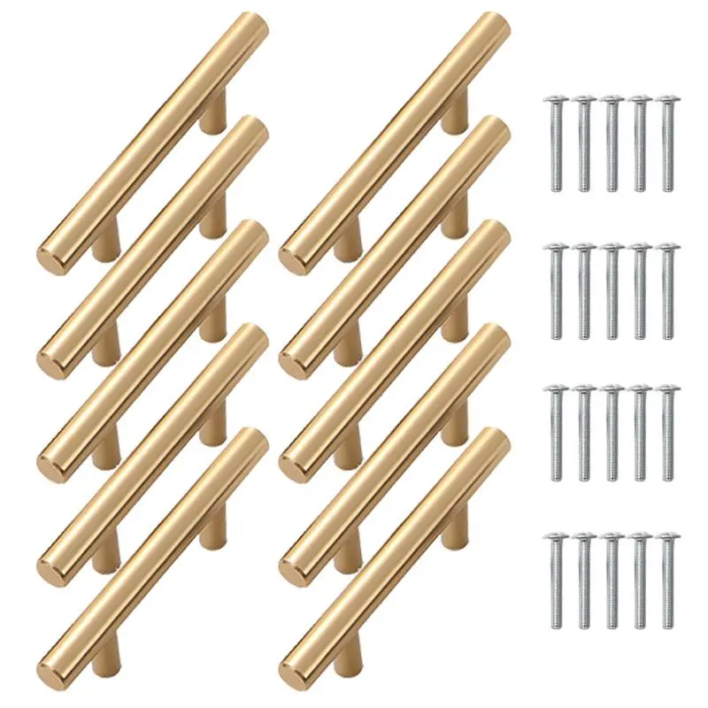 Cabinet Handle, Gold Handle with Screw, Stylish Bedroom Furniture Handle, Elegant Drawer Knob for Home Decor, Furniture Hardware, Doorknob, Gold Cabinet Handles