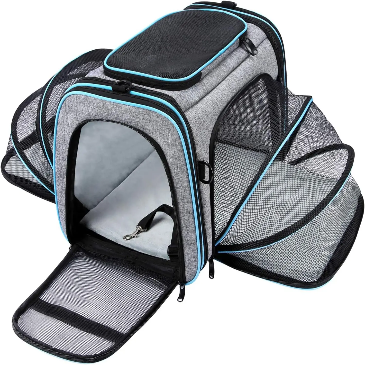 Cat Carriers Dog Carrier Expandable - Large Soft Sided   Airline Carrier Soft Sided Polyester  Tote with Removable Fleece Pad, Breathable Mesh Windows & Reflective Bands for Small Medium Dogs & Cats pet travel gear