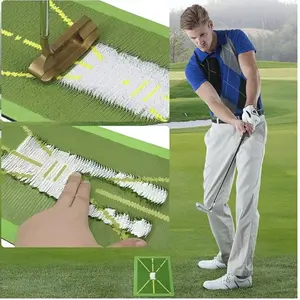 Portable Golf Hitting Mat for Indoor Outdoor Use, Durable Golf Swing Training Aid Mat with Non-Slip Base, Practice Driving Range Mat for Golfers, Golf Accessories