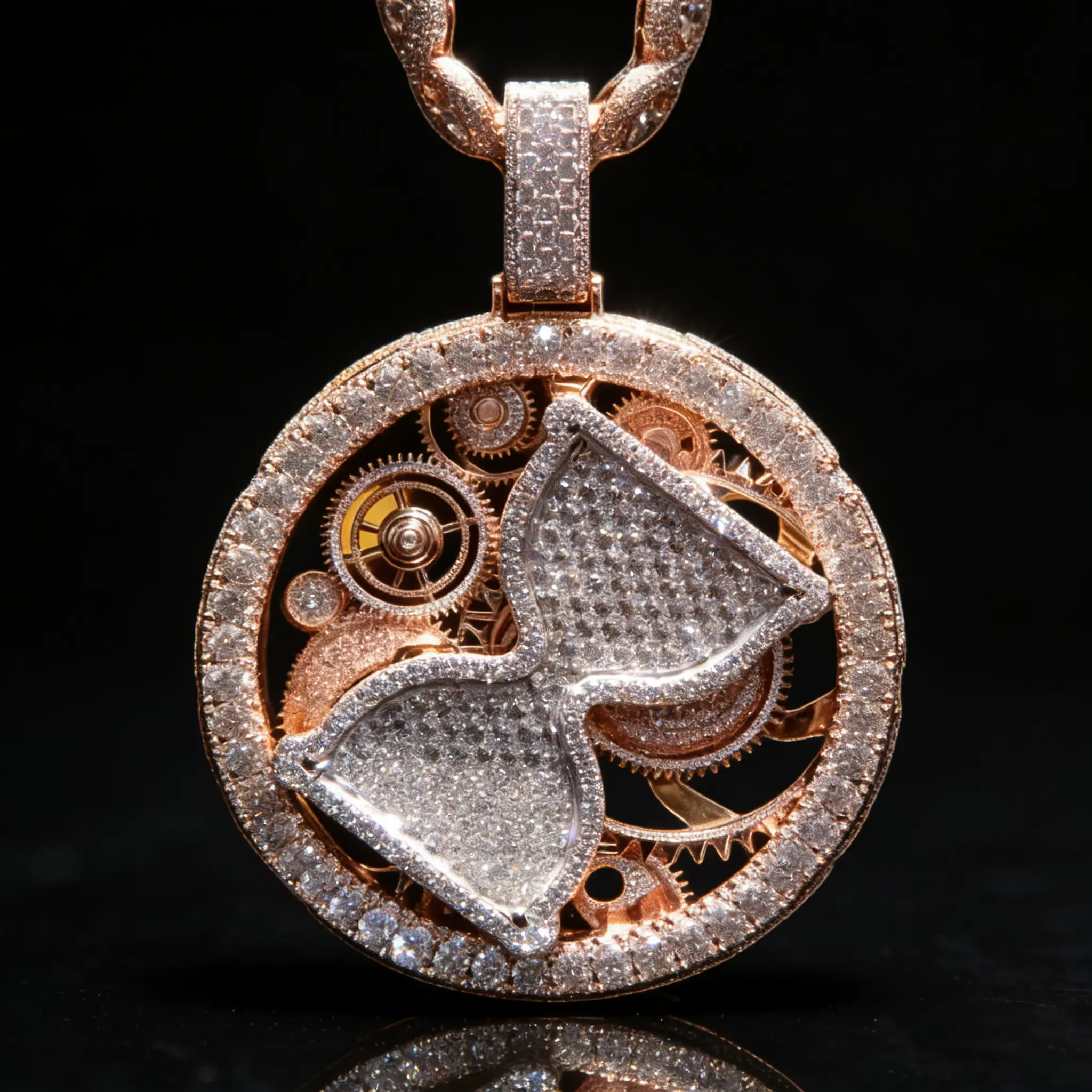 Hip Hop Gear Wheel Pendant Necklace, Mechanical Hourglass Cuban Chain, Modern Versatile Accessories with Customizable Necklace Initial, Chains, Charms & Pendants, Choking Hazard Small Parts, Jewelry For Women, Necklace Set, Casual Wear