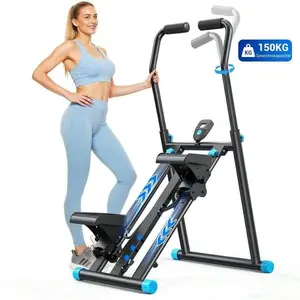 Home Gym Exercise Equipment Stair Stepper, New Vertical Climbing Machine for Full Body Workout, Sliding Machine for Full Body Workout, Compact Foldable Cardio Climbing Machine with Adjustable Step Range, Handlebars and Pedals