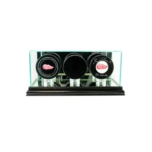 Perfect Cases  Triple Hockey Puck Display Case- Black