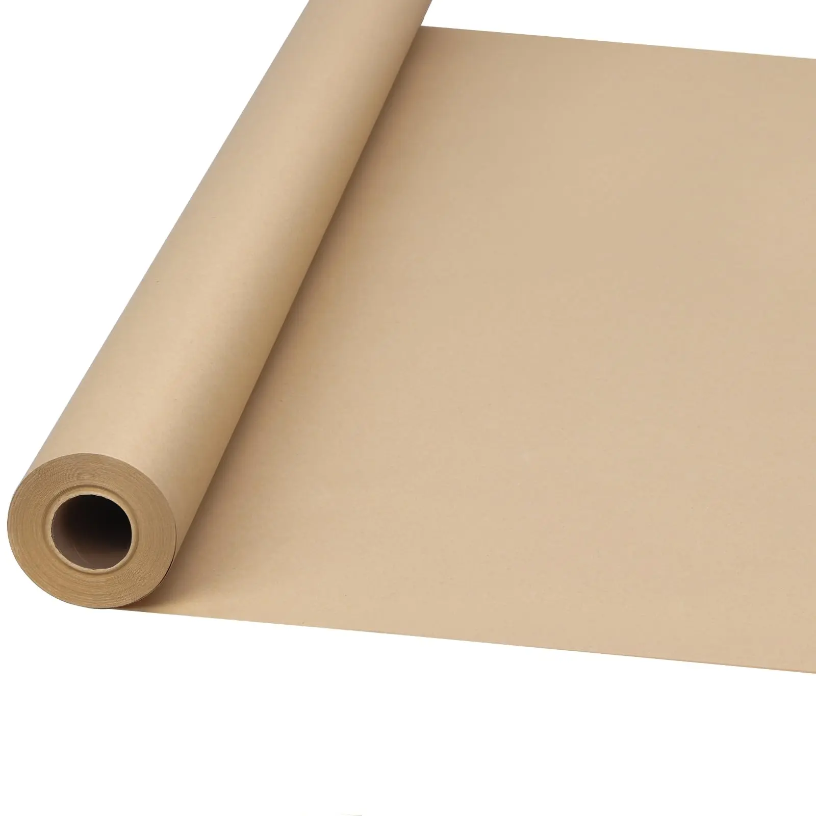 75GSM Brown Kraft Paper Roll (36"x100ft/1200"), Easy to Fold & Cut, for Children's Arts and Crafts Painting, Bulletin Board, Moving Shipping Protection, Gift Wrapping