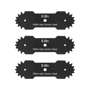 VEVOR Electric Edger Blades, 8.8-inch Length, 3-Pack Replacement Blades, 65Mn High-Carbon Steel with Electrophoretic Coating, Multi-Serrated Sharp Edge, Compatible with the VEVOR ASYTM01230 Edger