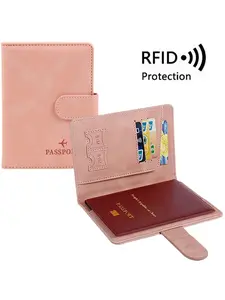Men's & Women's RFID Blocking PU Leather Passport Holder Wallet Travel Document Holder Large Capacity Travel Card Organizer for Men & Women Daily Use Travel Accessories Passport Cover