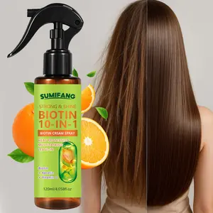 120ML Ten-In-One Hair Spray with Biotin, Keratin, Vitamin C, Anti-Frizz, Smooth and Shiny, for Dry Damaged Hair, Nourishes Rough Hair, Anti Frizz Shine