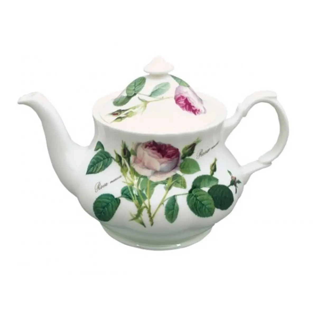 Roy Kirkham ER3101 Bone China Pottery Teapot - Redoute Rose, Ceramic, Made in England