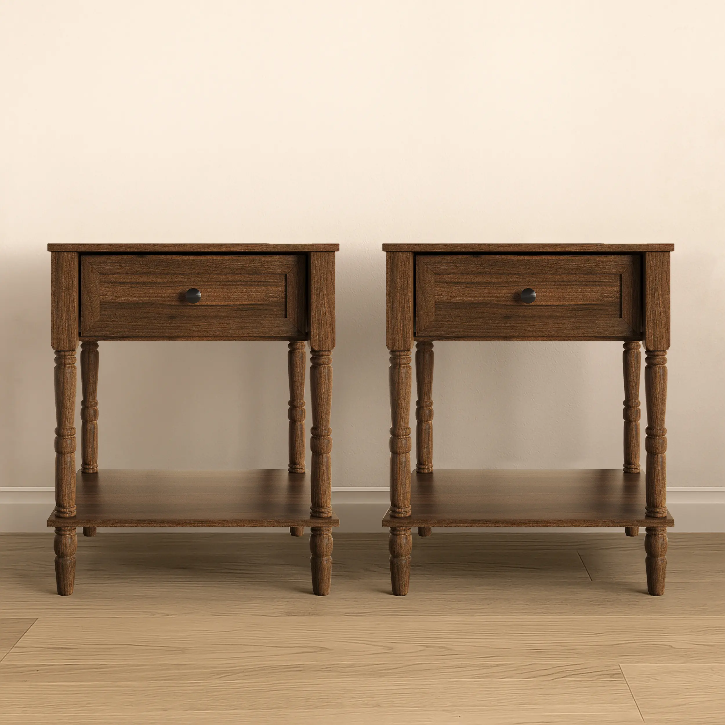 Favorer Ruston 1 Drawer Nightstand (Set of 2)