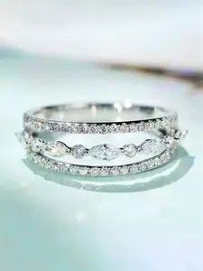1 PC Glamorous Cubic Zirconia Marquise Cut Ring For Women For Wedding Engagement Party Jewelry Valentine's Day Gift Cubic Zirconia Rings