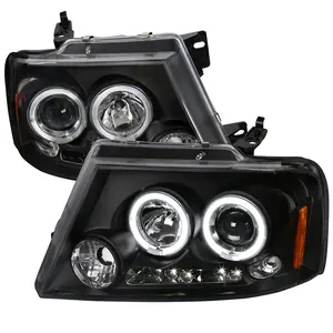 2004-2008 Ford F-150/ 2006-2008 Lincoln Mark LT Dual Halo Projector Headlights (Matte Black Housing/Clear Lens)