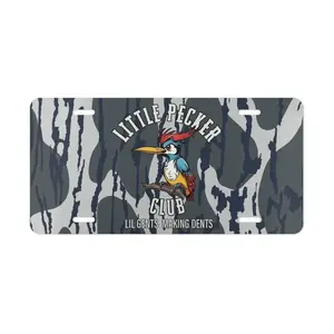 Lil'Pecker Club Lil Gents Making Dents Camo Custom Automotive License Plate, Car Stuff, Hunting Gift - Lightweight Aluminum, Pre-Drilled Holes Car Exterior Vehicle Decor