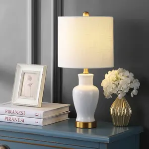 JONATHAN Y Chi Ceramic/Iron Modern Classic LED Table Lamp , for bedroom, living room, foyer, hallways, dining room, dorms