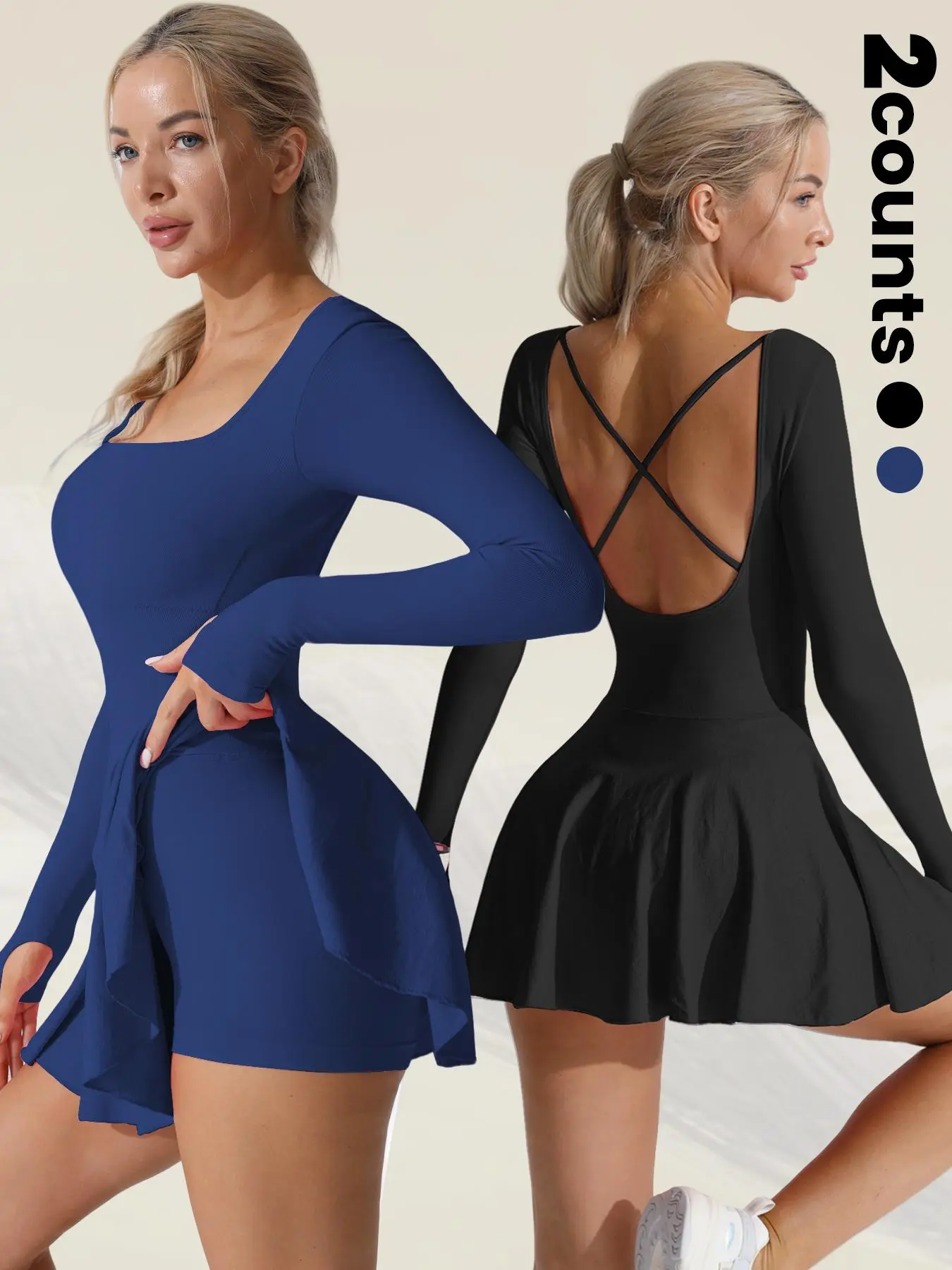 Black*1 pc+Navy Blue*1 pc