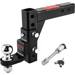 OPENROAD Adjustable Trailer Hitch Ball Mount - Fits 2-Inch Receiver, 2" Tow Balls, 7500lbs, 9-1/2" Drop/ 8-1/4" Rise, Heavy Duty Truck Hitch with Stainless Steel Pins and Lock