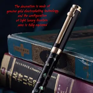 Natural Shell Carving Calligraphy Pen, 0.7mm Iridium Tip, Dual-Use Ink Sac & Fountain, High-Quality Adult Hard Brush Calligraphy, Perfect Gift