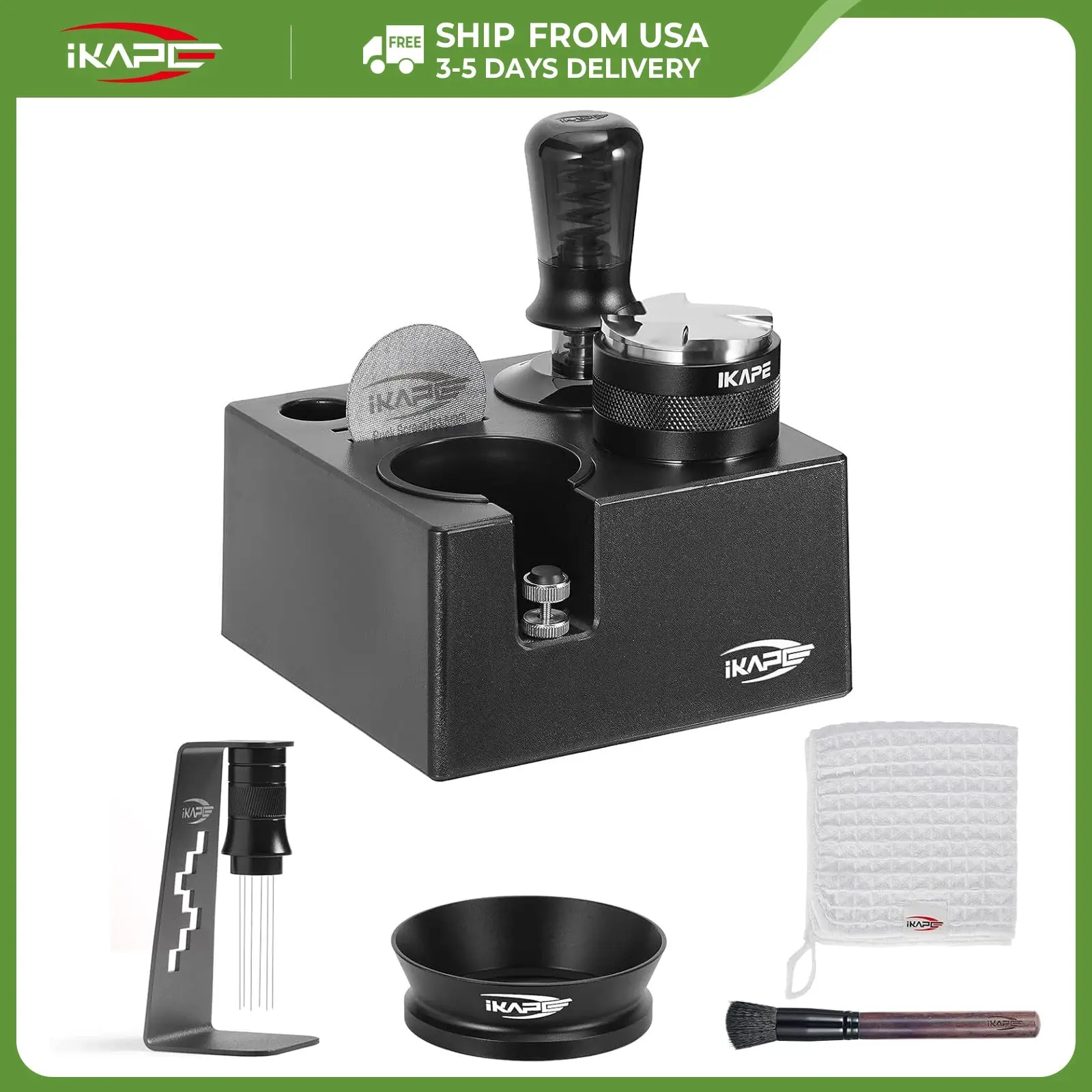 IKAPE 8-in-1 Espresso Barista Tool Set with Tamper Station