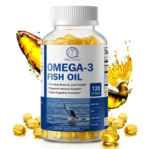 BBEEAAUU Omega 3 Fish Oil | EPA & DHA | Omega 3 Fatty Acids | Premium Burpless Softgel Supplements (120 Count)