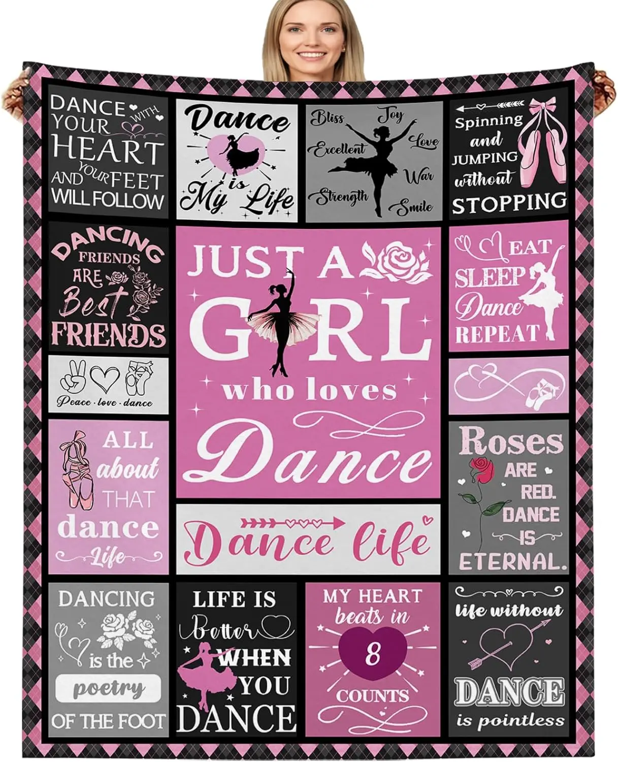 Just a Girl Who Loves Dance Gifts for Girls, Dance Blanket, Dance Recital Gifts for Girls, Ballet Gifts for Dancers, Dancer Gifts for Girls Teens on Christmas Birthday 50"x60"a