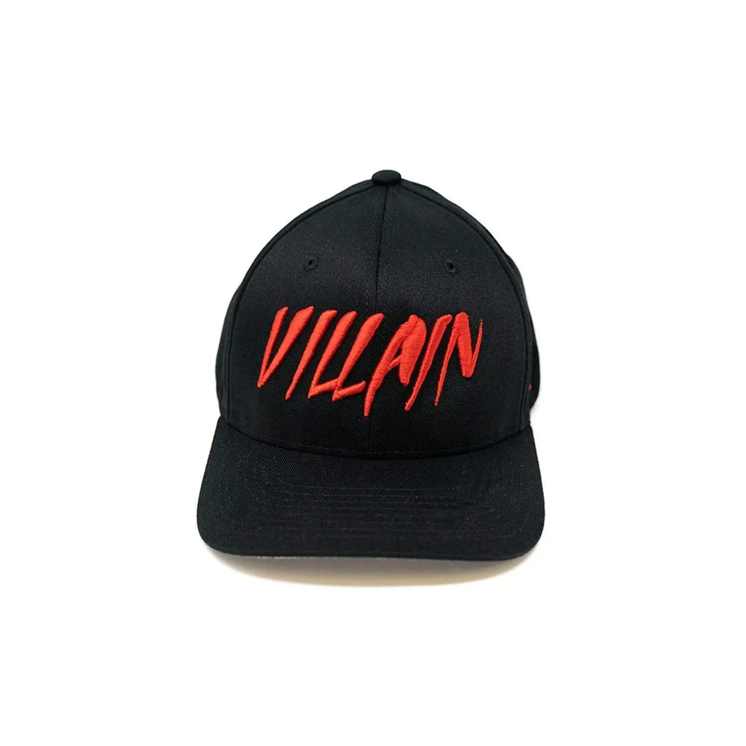 Villain Red Black Flexfit Hat - Casual, Custom-Fit, Elastic Back, Flex Hats, Casual Hats
